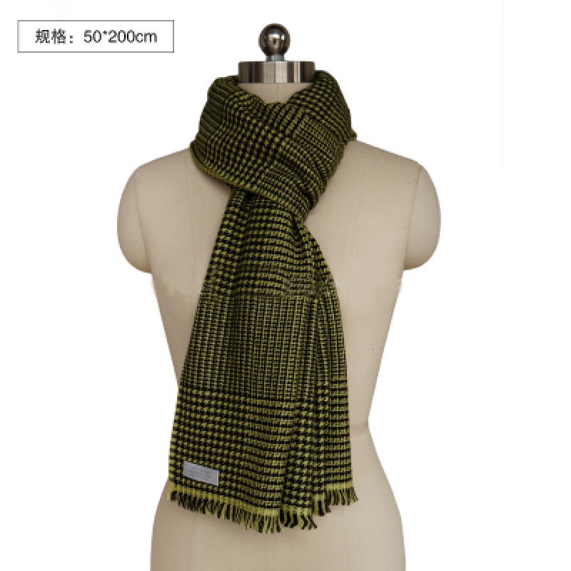 Pure Cashmere Scarves Black Plaid Women Fashional Winter Scarf